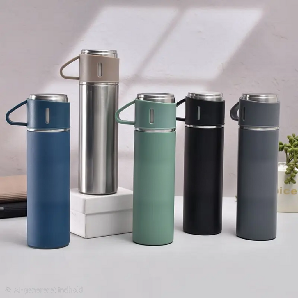 Lækker termoflaske med 3 termokopper