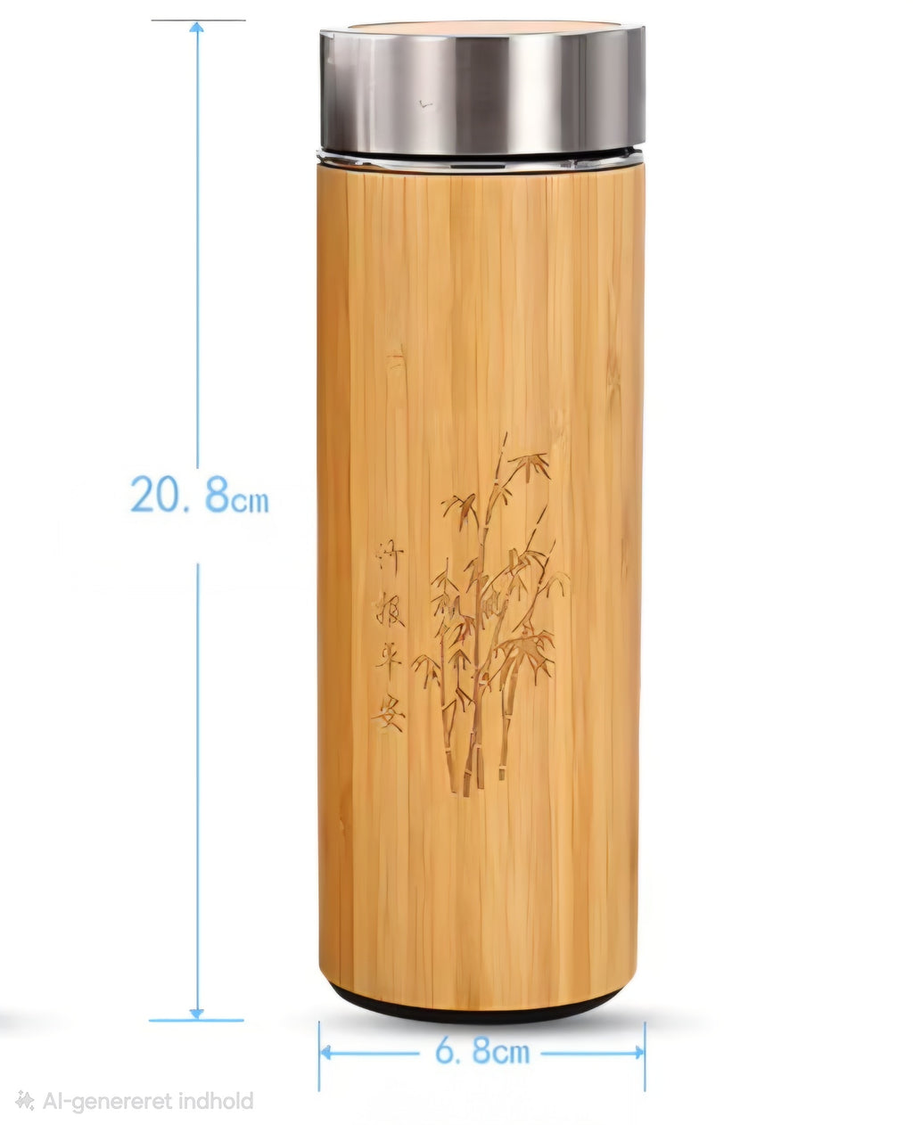 Lækker 100% natur bambus & rustfri stål termoflaske med filterindsats
