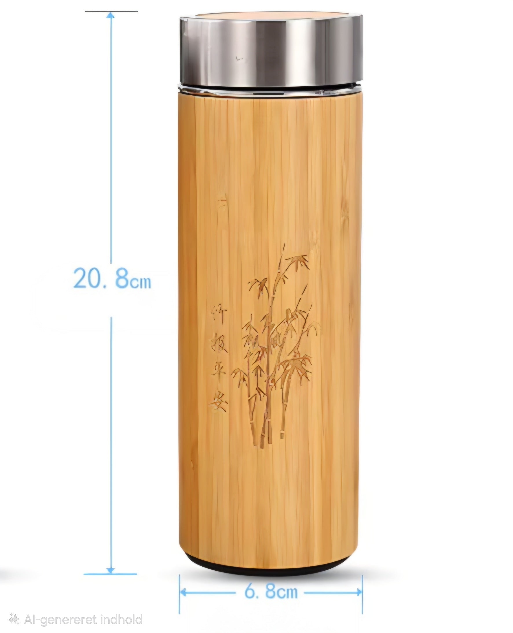 Lækker 100% natur bambus & rustfri stål termoflaske med filterindsats