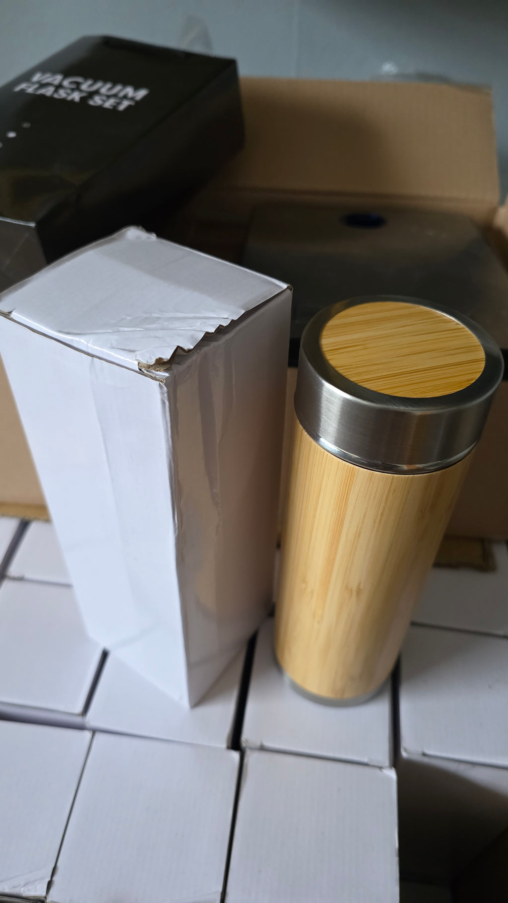 Bambuskrus 450ml - Rustfrit Stål med Te-filter (Skadet Emballage - 50% Rabat)