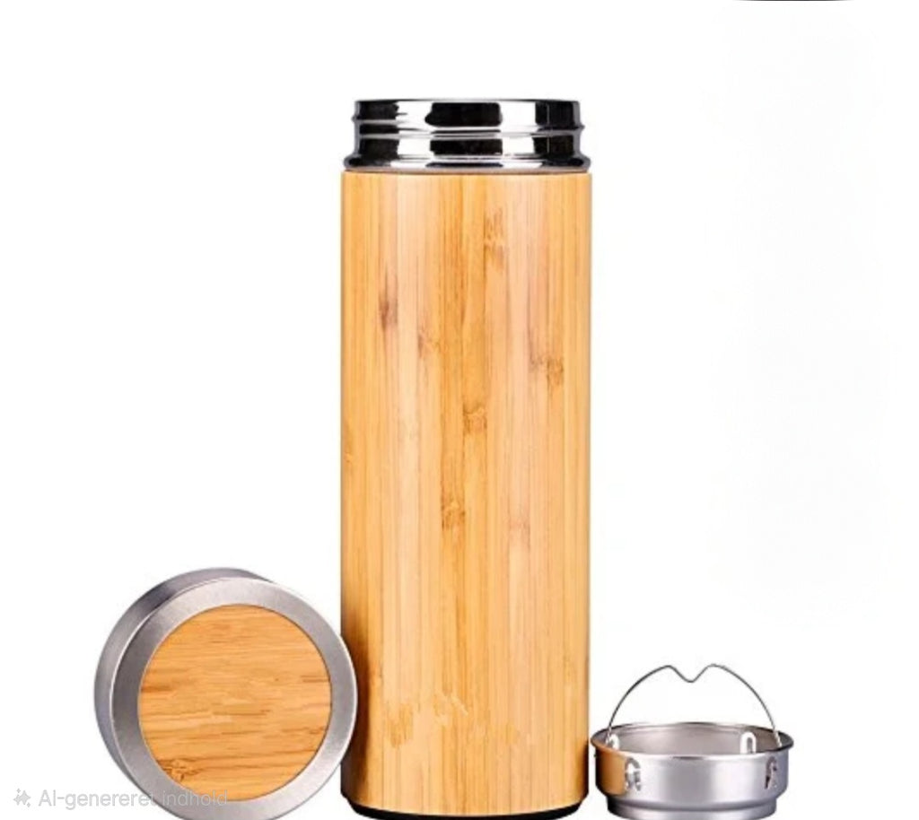 Bambuskrus 450ml - Rustfrit Stål med Te-filter
